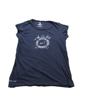 Cuffy's Cape Cod Shirt Womens XL Navy Royal Yacht Club Graphic‎ Tee Short Sleeve